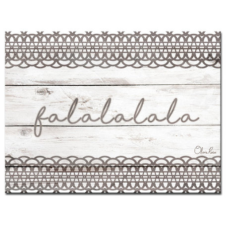Ready2HangArt 'Christmas Falala' Canvas Shabby Chic Textual Wall Art, 20"x16"
