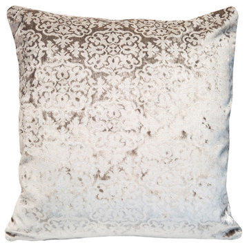Artemis Taupe Velvet Throw Pillow 18x18, With Polyfill Insert