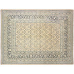 Bareens Designer Rugs - Eclectic Ziegler Allie Rose/Brown Wool Rug - 8'2'' x 9'9'' - A Persian influenced Turkish hand knotted rug made by skilled artisans capable of creating the most exceptional vegetable dyes and hand-spun New Zealand wool. This gorgeous one of a kind Peshawar Kafkaz handmade rugs is also known as a Chobi Ziegler Rug. This gorgeous rug is extremely versatile and is famous for its pleasing color palette and informal design that works in a myriad of interiors. It has been expertly hand-tied, finished, sun-dried, and can contain up to 1.5 million knots. It takes 4 skilled artisans to hand knot this rug nine to twelve months to complete this piece of art. The invigorating colors and patterns in this rug will give your home an elegant and fresh appearance. While drawing upon the coloring and patterns of antique rugs, contemporary Peshawar pieces incorporate modern design motifs and feature vibrant color tones. Give your room a luxurious look and feel with this beautiful rug with gorgeous color pallet. The intricate design allows this oriental rug to create a royal ambience in any d�cor. Hand knotted construction and natural fibers gives this rug soft feel under your feet.