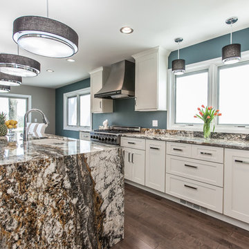 Fairfield - White Kitchen - Grey Island