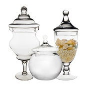 CYS Glass Apothecary Candy Buffet Jars, Set of 3