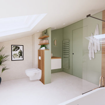 Rénovation, agencement et décoration d'intérieur d'une suite au style tropicale.