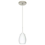 Besa Lighting - Besa Lighting 1XT-171307-SN Pera 6 - One Light Cord Pendant with Flat Canopy - The Pera 6 is a curvy bell-bottomed shape, that fiPera 6 One Light Cor Bronze Opal Matte Gl *UL Approved: YES Energy Star Qualified: n/a ADA Certified: n/a  *Number of Lights: Lamp: 1-*Wattage:50w GY6.35 Bi-pin bulb(s) *Bulb Included:Yes *Bulb Type:GY6.35 Bi-pin *Finish Type:Bronze