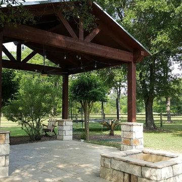 Madisonville Cedar Gazebo & Stamped Concrete