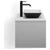 Rhone Bathroom Vanity, Single Sink, 48", Walnut and White, Wallmounted