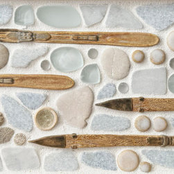 Vintage Skis - Snowy | Snow Dog Collection - Mosaic Tile
