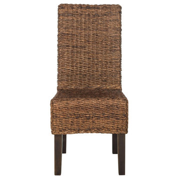 Gani 18" Wicker Dining Chair, Set of 2, Brown