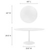 Modern White Tulip 60" Round Wood Top Dining Table