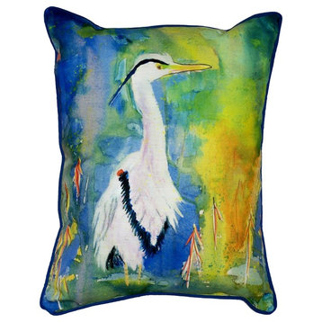 Betsy Drake Blue Heron Pillow- Indoor/Outdoor