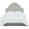 High Arched Bed With Border, Velvet Light Gray, California King