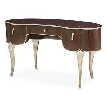 AICO Michael Amini Villa Cherie Vanity Desk Hazelnut