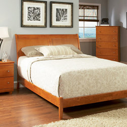 Bordeaux Platform Bed with Open Footrail in Caramel Finish - Platform Beds