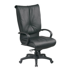 Black High Back Executive Leather Office Chair - Office Chairs