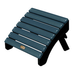 ELK OUTDOORS - The Essential Folding Ottoman, Shale (Black/Blue) - Outdoor Footstools And Ottomans