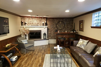 Inspiration for a transitional basement remodel in Other