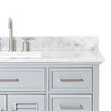 Ariel Kensington 49" Rectangle Sink Bath Vanity, Grey, 0.75" Carrara Marble