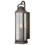HInkley - Hinkley Revere Medium Wall Mount Lantern, Blackened Brass - Revere is a traditional coach lantern in solid brass with clear seedy glass panels. The glass, faux candle sleeves and classic candelabra bulbing complete the authentic appearance.