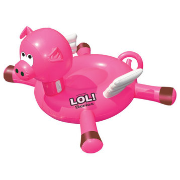 Pink Inflatable Flying Pig Swimming Pool Float 54"