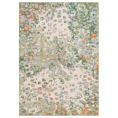 Safavieh Monaco MNC225 Rug, Sage / Rust, 6'7"x9'2"