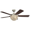Hayes Downrod-Mount Indoor Ceiling Fan With Light Kit and Remote, Brushed Nickel