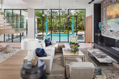 Example of a trendy living room design in Jacksonville