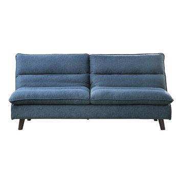 Lexicon Mackay Upholstered Click Clack Convertible Sofa in Blue