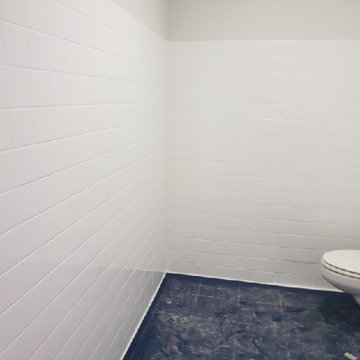 Commercial bathroom tile refinishing