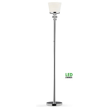 Crystal Rounds Dimmer LED Torchiere Floor Lamp, 71"