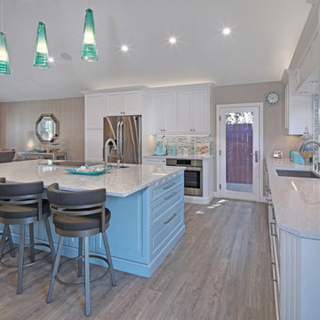 Eclectic Aqua Kitchen in Laguna Hills