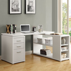 Lauren White Corner Desk | modGSI - Desks And Hutches
