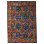 Jaipur Living - Vibe By Jaipur Living Quillen Medallion Area Rug, 7'6"x9'6" - Emulating the bold, saturated colors of vegetable-dyed antique rugs, the innovative Prisma collection combines admired traditional design with a durable polypropylene construction. The Quillen rug boasts a finely detailed, geometric lattice in rich red, blue, and ocher tones. The low pile and easy-to-clean material of this rug proves perfect for high-traffic spaces.