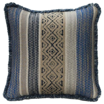 Decorative Dark Blue Handwoven Throw Pillow | Andrew Martin Pampas