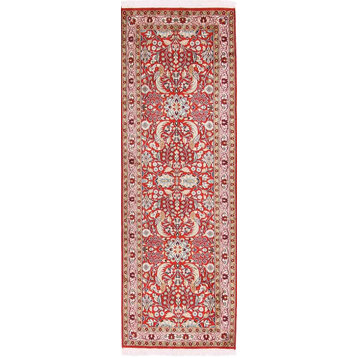 Oriental Rug Kashmir Silk 6'1"x2'2" Hand Knotted Carpet