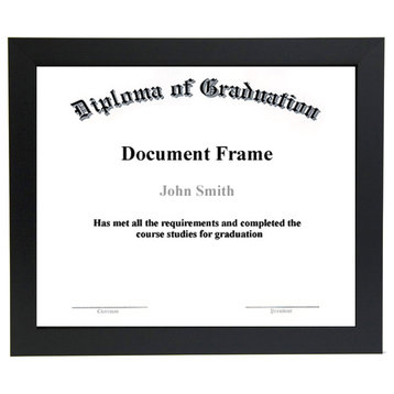 Diploma and Document Frame, 1 1/2" Wide Black Wood, 8x10