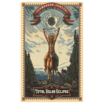 Oregon Eclipse Art Poster By Artist Paul Lanquist (12 Art Print, 12"x18"