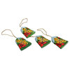 4-Piece Novica Bells and Butterflies Wood Ornaments
