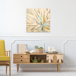 Blue Pine Starburst - Mixed Media Art