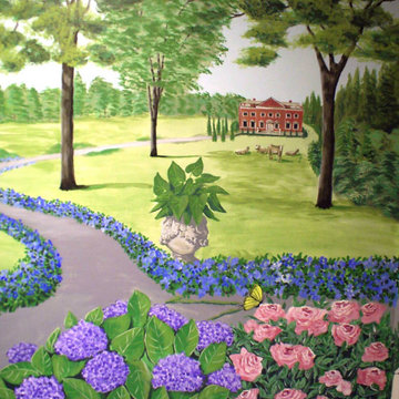 RETIREMENT HOME MURAL - DINING ROOM HALLWAY - 9' HIGH X 90' LONG