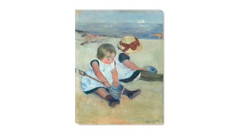 Fine Art Canvas Print, Children Playing on the Beach, 18"x24"