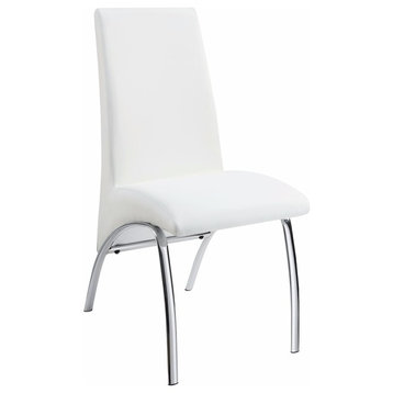 Benzara BM163765 Contemporary Dining Chair, White, Set of 2