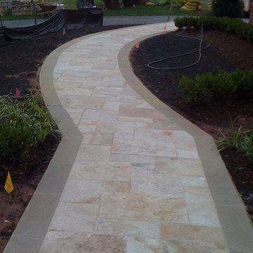 Yellow Travertine Walkway