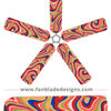 Swirling Rainbow Fan Blade Covers, Set of 5