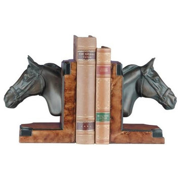Bookends Bookend EQUESTRIAN Lodge Horse Head Lovers Resin Ha