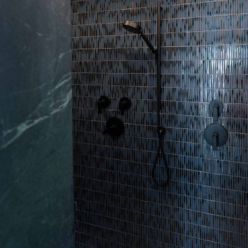 Dark Contemporary Primary Bathroom