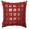 Grid 18" Throw Pillow Red/Gold