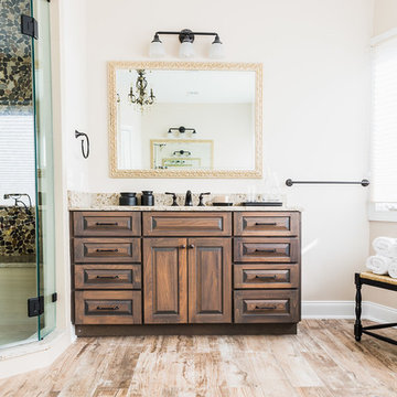 Rustic Master Bathroom with Earth Tones