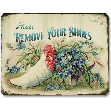 Victorian-Style Remove Shoes Sign