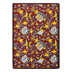 Any Day Matinee, Theater Area Rug, Silver Screen, 3'10"X5'4", Burgundy