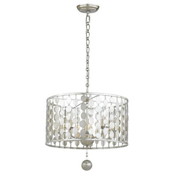Crystorama Layla - Five Light Chandelier, Antique Silver Finish