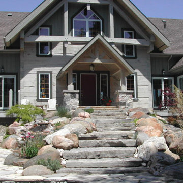 boulder retaining/slab steps/water feature